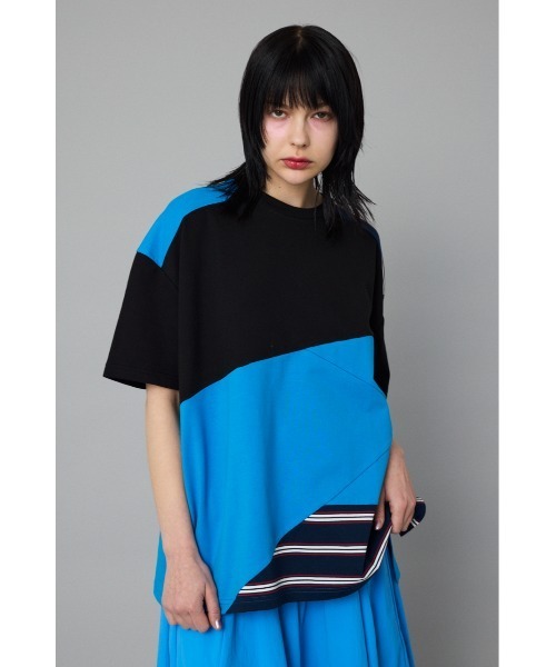 tシャツ Switching cut tops　スイッチングカットトップス レディース