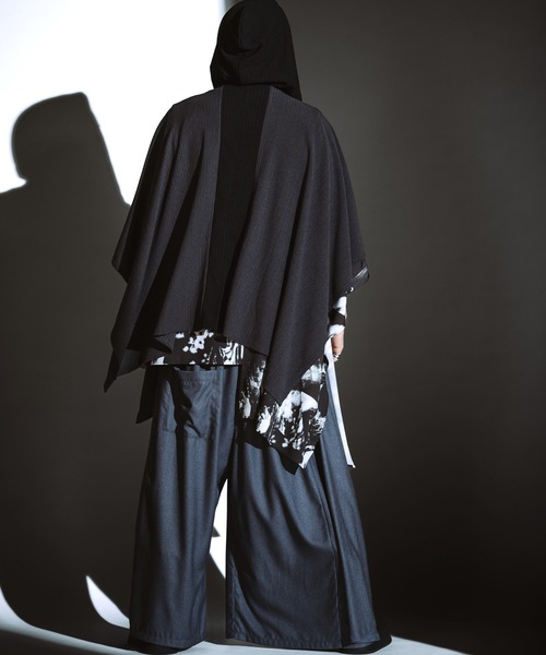 NO ID. スラックス アシンメトリードレープワイドパンツ メンズ