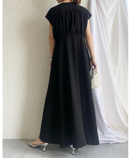 She's Closet シャツワンピース リネンタッチロング丈フレア