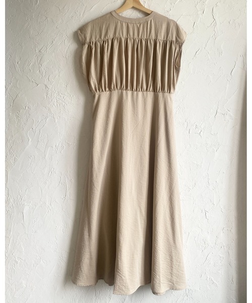 She's Closet シャツワンピース リネンタッチロング丈フレア