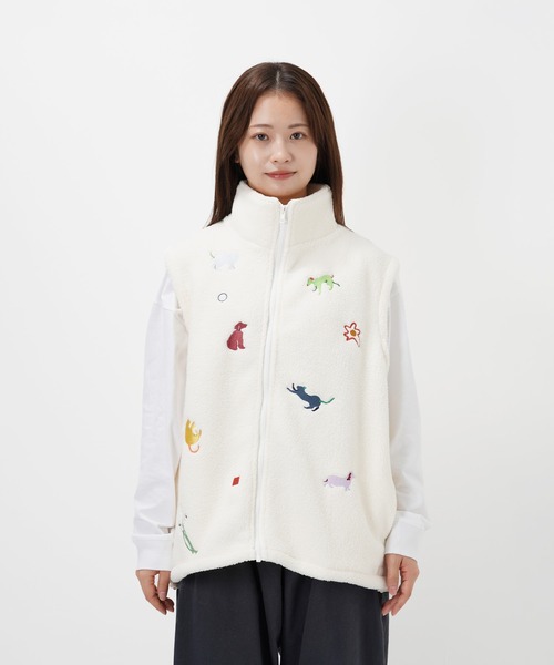 M・U SPORTS 新品未使用 ボアベスト ベスト ジレ “CAT”＆“DOG” Kana Akiyama ボアベスト レディース メンズ