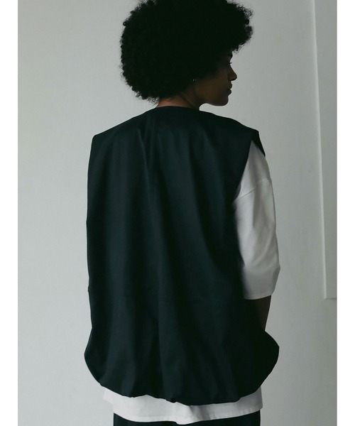 HER. ベスト ジレ フロントジップベストブラウス レディース