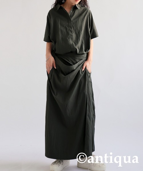 アンティカ antiqua pattern torso ロングシャツ ワンピース antiqua 「antiqua」 「patterntorso」シャツワンピース P