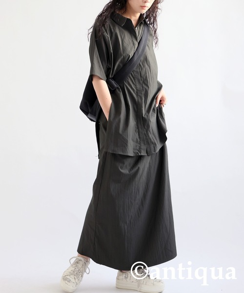 アンティカ antiqua pattern torso ロングシャツ ワンピース 艶っぽい！アート柄ロングシャツワンピース（ワンピース