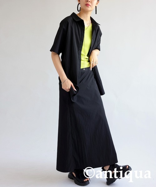 アンティカ antiqua pattern torso ロングシャツ ワンピース antiqua 「antiqua」 「patterntorso」シャツワンピース P