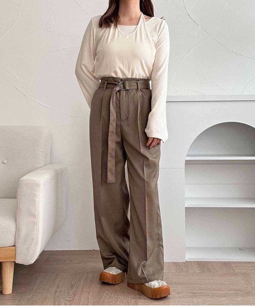 「apres jour clair」 長袖カットソー X-LARGE レッド系その他 レディース_画像4