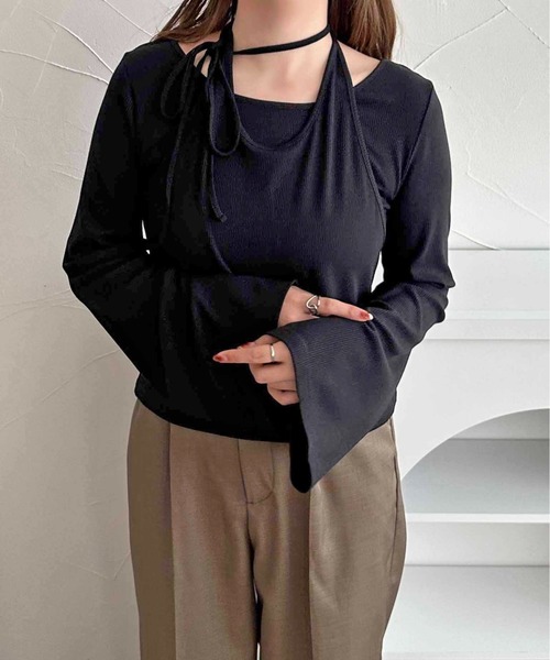 「apres jour clair」 長袖カットソー X-LARGE レッド系その他 レディース_画像6