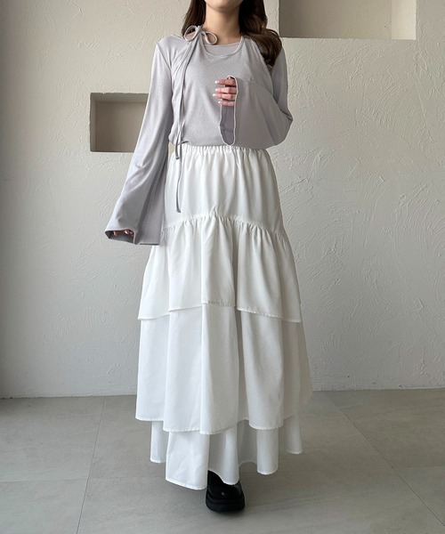 「apres jour clair」 長袖カットソー X-LARGE レッド系その他 レディース_画像8