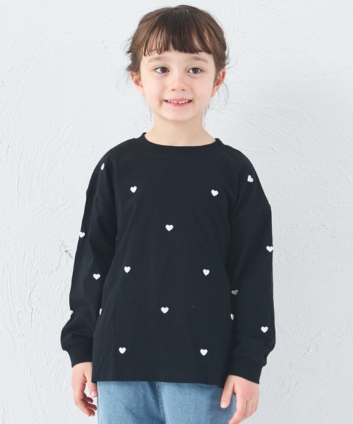 pairmanon（ペアマノン） tシャツ 「綿100%」ガールズ ハート 総柄刺繍