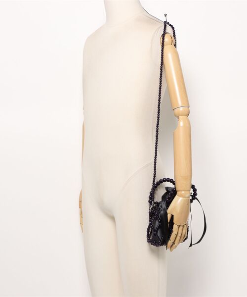 マリークワント　パール持ち手のカゴバッグショルダー　MYRY QUANT 新品 MARY QUANT（マリークワント）の「パールラタン ショルダー