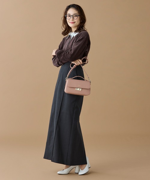 未使用LACOSTE ラコステ レザーショルダーバッグ NH2840 ブラウン LACOSTE（ラコステ） ハンドバッグ シャンゼリゼ レザーショルダー