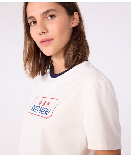 PETIT BATEAU ホワイト Tシャツ Mサイズ Amazon.com: PETIT BATEAU Women's Iconic Cotton Round Neck T