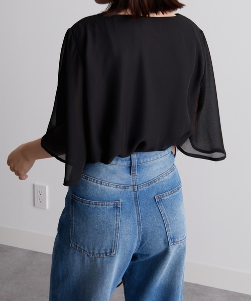 「RANAN」 半袖ブラウス 3L オフホワイト レディース_画像4