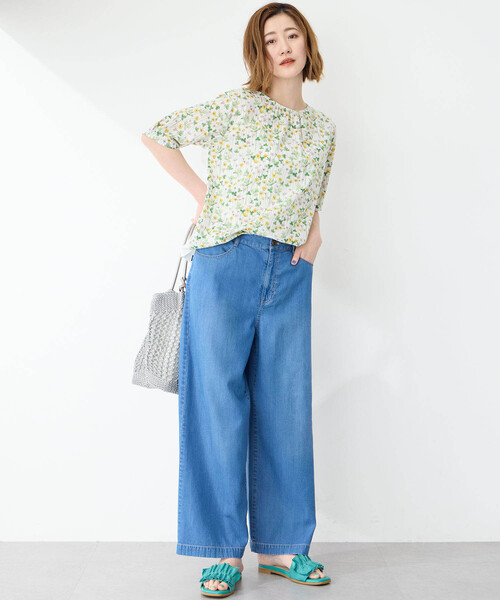 「Petit Honfleur」 半袖ブラウス L ピンク レディース_画像2