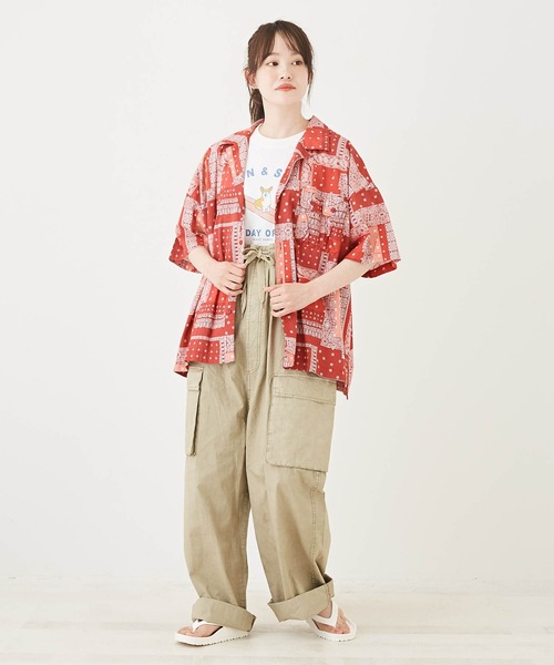 「CUBE SUGAR」 半袖シャツ M レッド レディース_画像6
