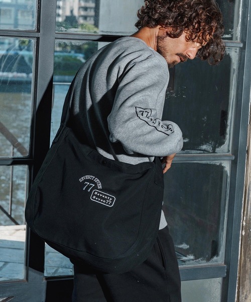 seventy seven ショルダーバッグ mko13169-embroidery newspaper bag