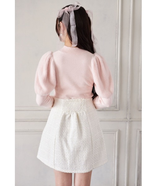 Suyunn スカート ビジュー付きラメツイードミニスカート : ZOZOTOWN