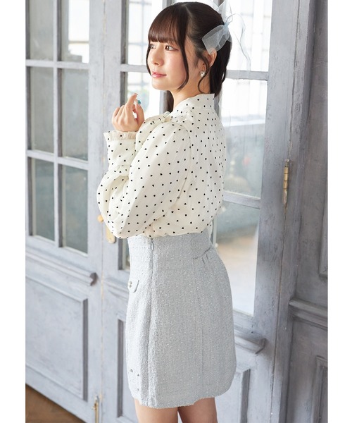 Suyunn スカート ビジュー付きラメツイードミニスカート : ZOZOTOWN