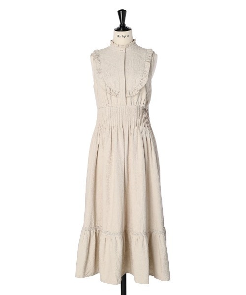 Her lip to ノースリーブワンピース S ベージュ レディース : ZOZOTOWN