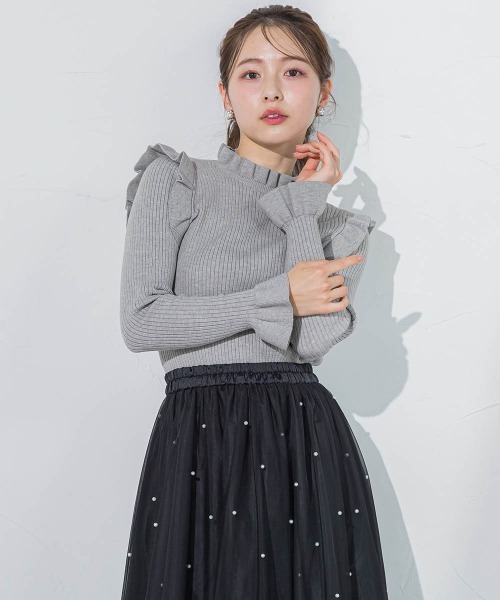 「QUEENS COURT」 長袖ニット M ブラック レディース_画像9