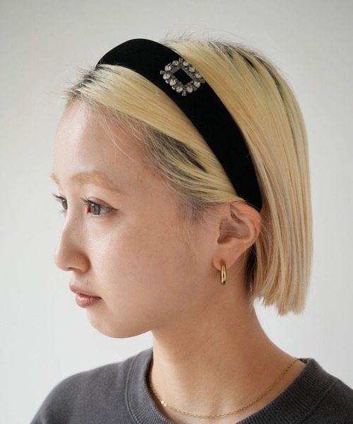 即発送/カチューシャ Port（ポート） カチューシャ 「 」 クラシカル ベロア ワンポイント