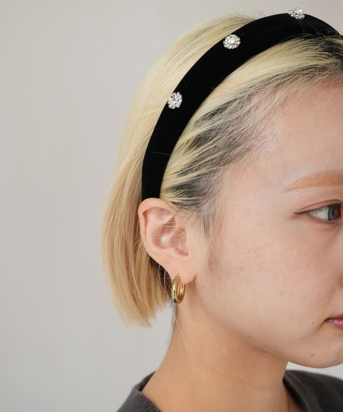 あるさん専用ページカチューシャ Port（ポート） カチューシャ 「 」 クラシカル ベロア ワンポイント