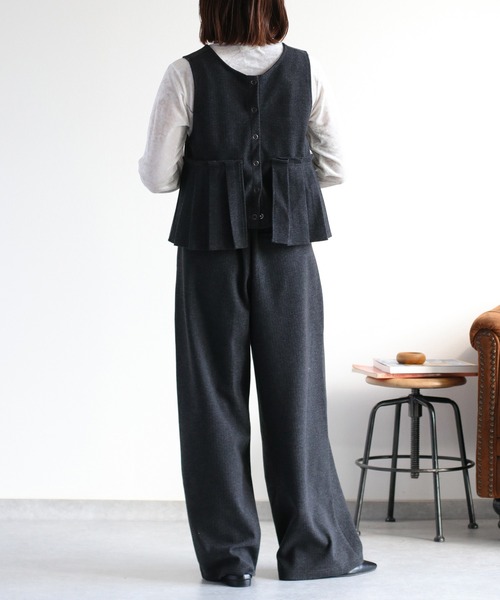 cepo（セポ） ベスト ジレ 「セットアップ対応」2wayプリーツツイード