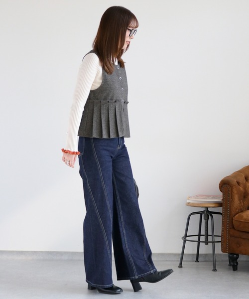 cepo（セポ） ベスト ジレ 「セットアップ対応」2wayプリーツツイード