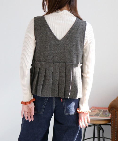 cepo（セポ） ベスト ジレ 「セットアップ対応」2wayプリーツツイード