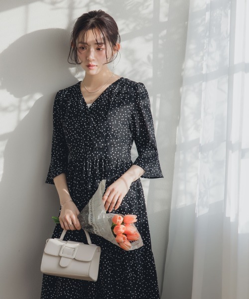 「Petitjo」 半袖ワンピース - ブラック レディース_画像2