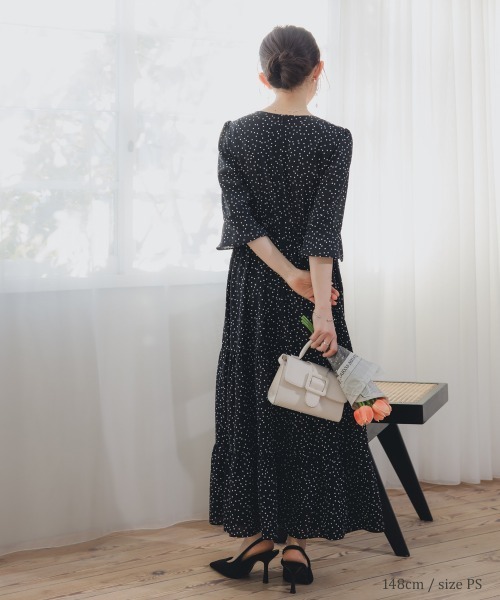 「Petitjo」 半袖ワンピース - ブラック レディース_画像5