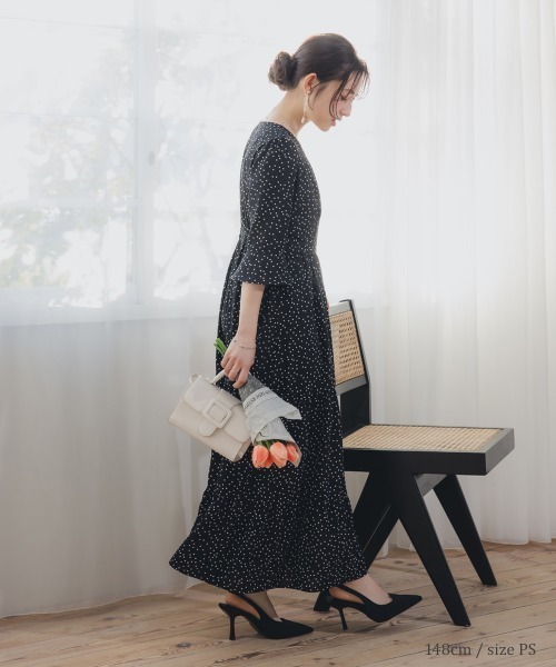 「Petitjo」 半袖ワンピース - ブラック レディース_画像7