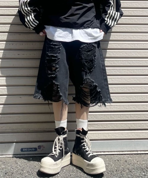 DANKE SCHON（ダンケシェーン） デニムハーフパンツ LARGE ブラック