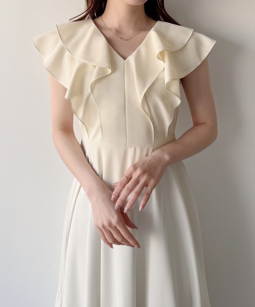 「mipiarl」 ノースリーブワンピース MEDIUM アイボリー レディース_画像2