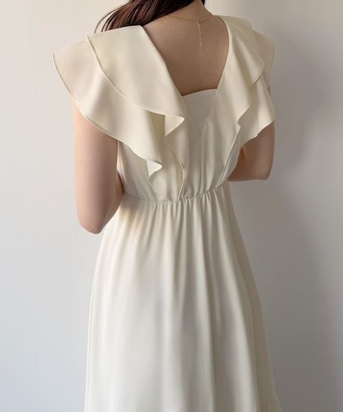 「mipiarl」 ノースリーブワンピース MEDIUM アイボリー レディース_画像3