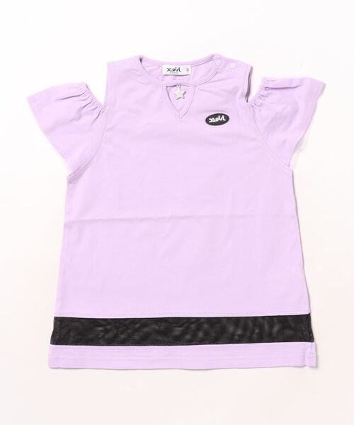 「X-girl Stages」 「KIDS」半袖ワンピース 120cm ラベンダー キッズ_画像2