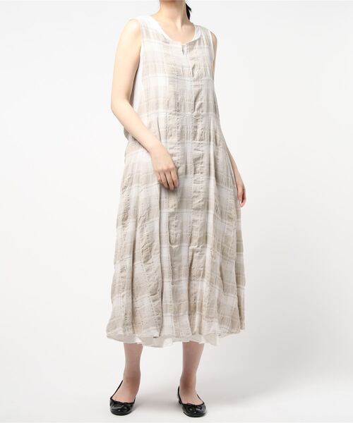 「LOISIR」 ノースリーブワンピース FREE ベージュ系その他 レディース_画像2