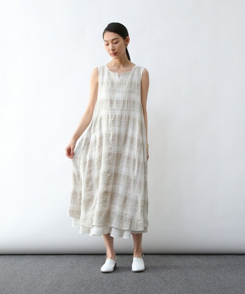 「LOISIR」 ノースリーブワンピース FREE ベージュ系その他 レディース_画像3