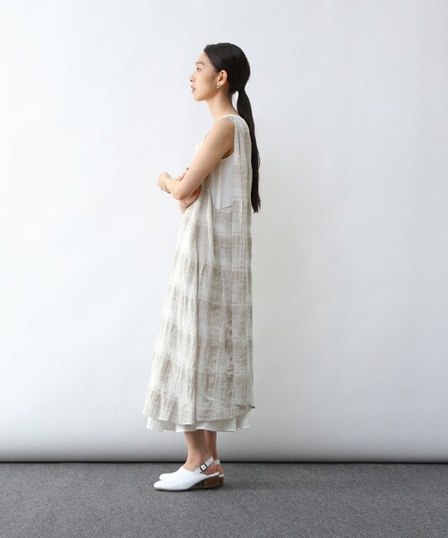 「LOISIR」 ノースリーブワンピース FREE ベージュ系その他 レディース_画像4