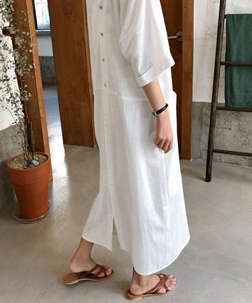 「Riff」 半袖ワンピース M ネイビー レディース_画像4