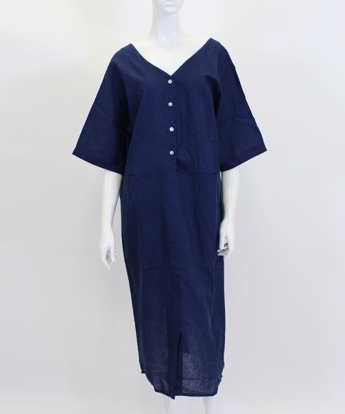 「Riff」 半袖ワンピース M ネイビー レディース_画像7