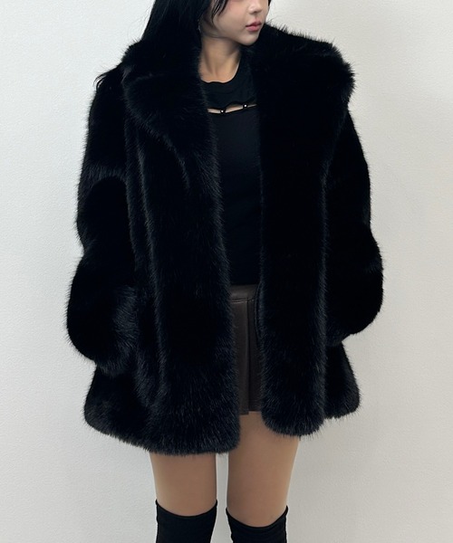FOLLOWIN（フォロウィン） コート アウター ボリュームフェイクファー
