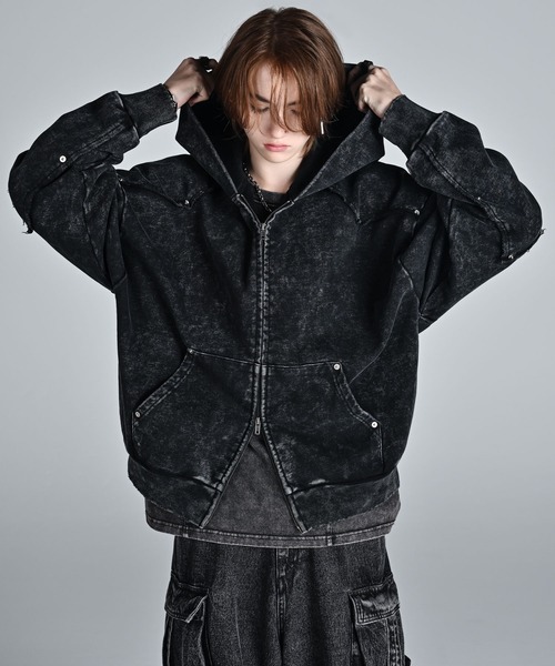 「ADRER」 ジップアップパーカー X-SMALL ブラック メンズ_画像2