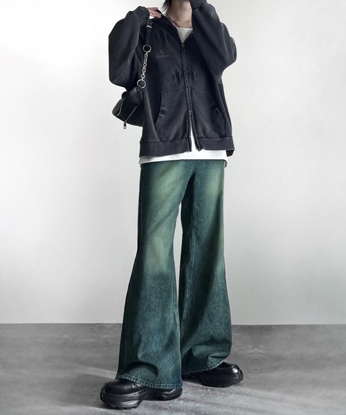 「ADRER」 ジップアップパーカー X-SMALL ブラック メンズ_画像7