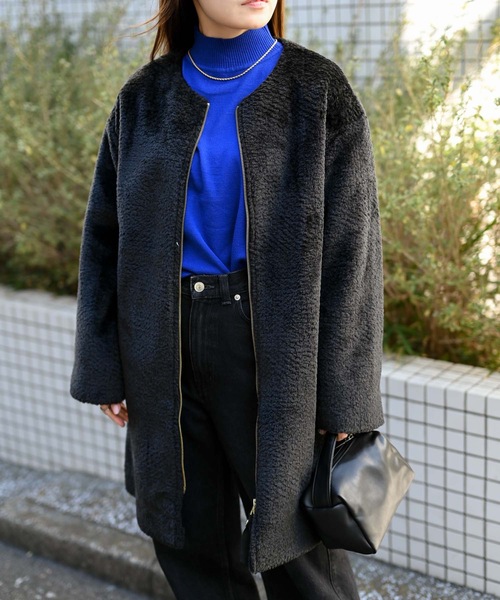 GALERIE VIE（ギャルリー ヴィー） ノーカラーコート コート フェルト