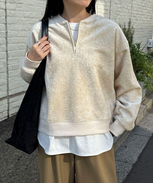 fredy emue（フレディエミュ） tシャツ モールニットソーハーフジップ