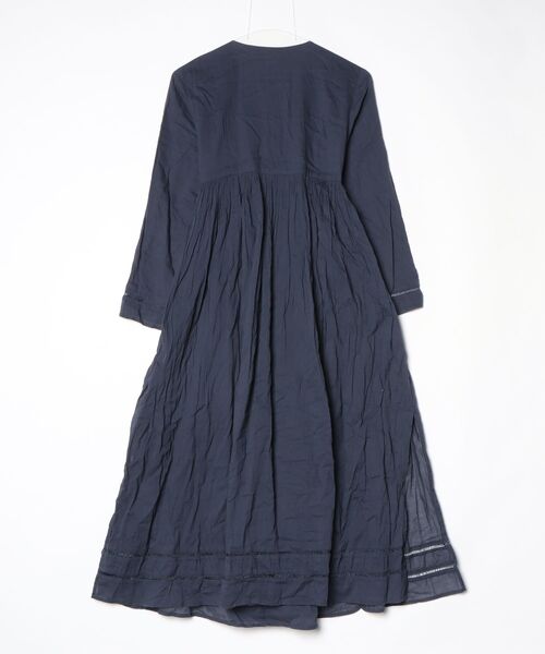 【ヌキテパ】ネイビーバルーン袖ミディワンピース NE QUITTEZ PAS!（ヌキテパ） 長袖ワンピース FREE ブルー レディース