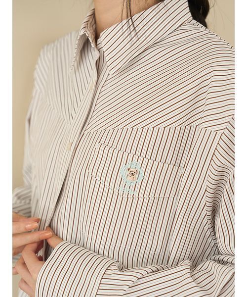 Lily Bearレターモチーフバリエシャツ＆２wayボリュームシャツスカート LILY BROWN（リリーブラウン） ブラウス シャツ Lily Bearレター