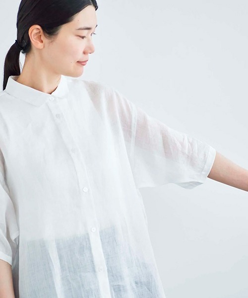 ata（アタ） ブラウス シャツ 半袖 ata shirts 2. / ラミー半袖