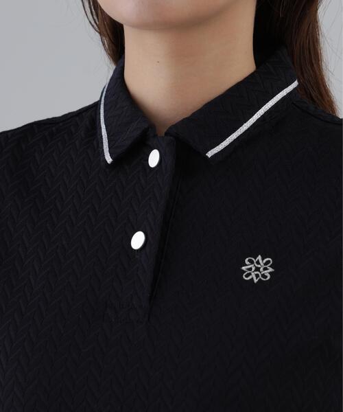 ポロシャツ ポロ 「St ANDREWS」ヘリンボーンジャガード半袖ポロシャツ (WOMENS) レディース_8